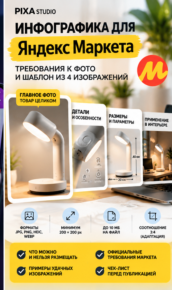 Инфографика для Яндекс Маркета: требования к фото и шаблон из 4 изображений